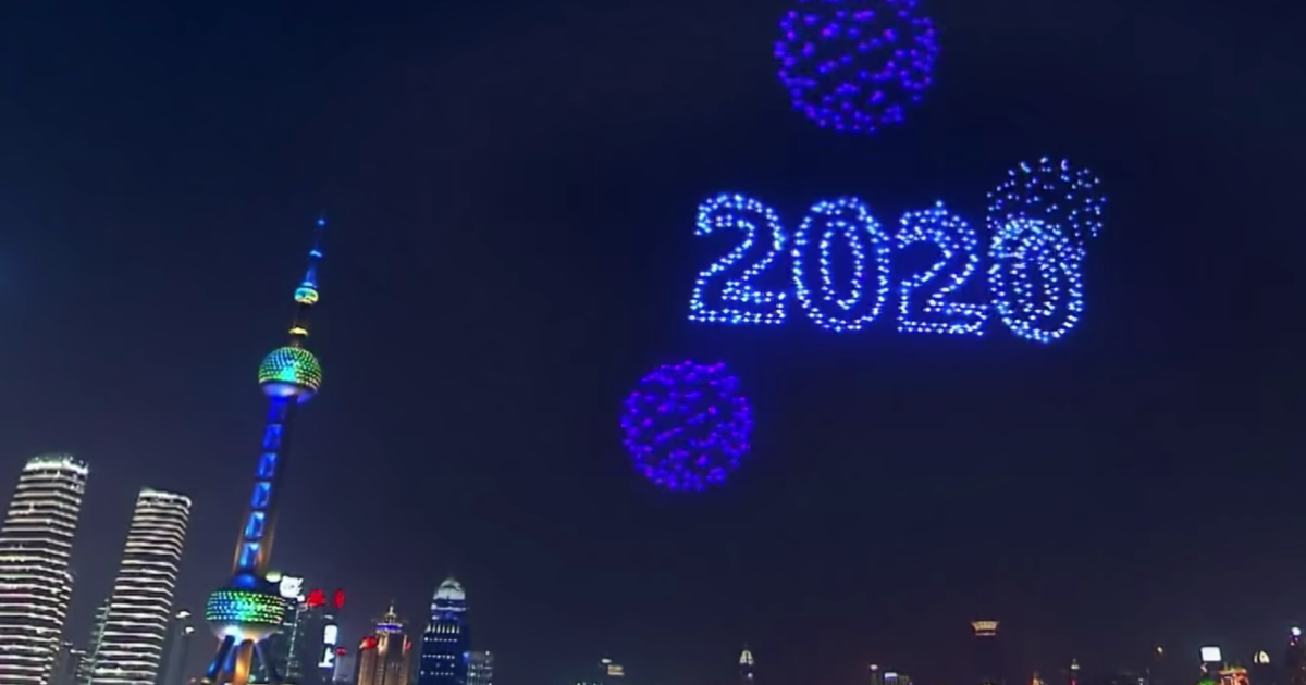 China new year's drone show